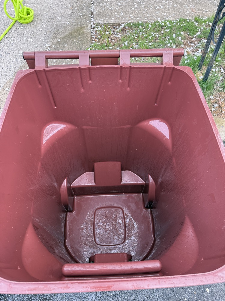 Same trash can interior sanitized and clean after Bin Busters service