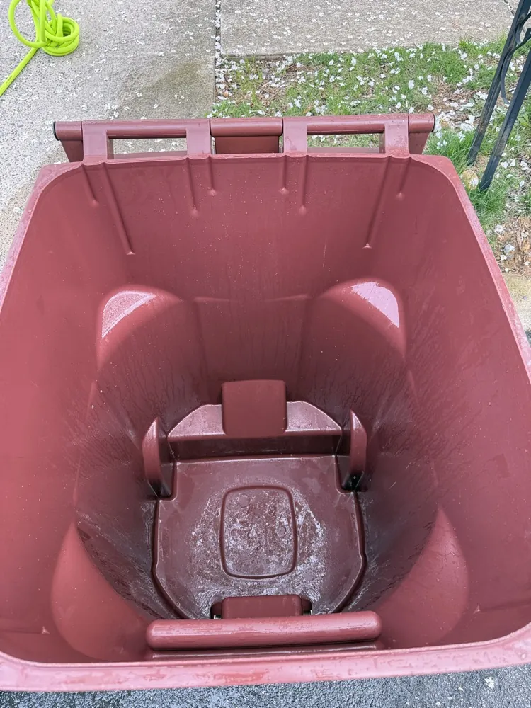 Same trash can interior sanitized and clean after Bin Busters service